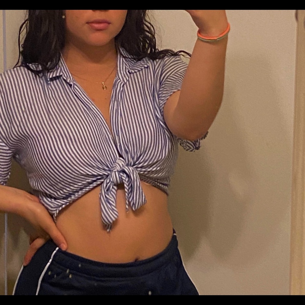 Tie up front Stripped Shirt
